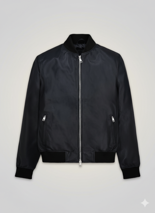 Ryan Reynolds Leather Jacket Premium Black Bomber Biker Style