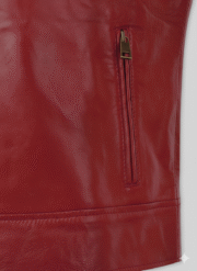 Akon Leather Jacket Men's Red Black Two Tone Biker Style