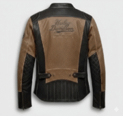 Harley Davidson Brown Distressed Leather Moto Jacket