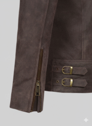 Captain America Civil War Brown Suede Leather Jacket for Men