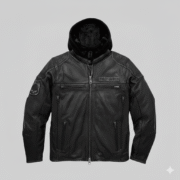 Harley Davidson Black Leather Hooded Jacket Willie G Skull Biker