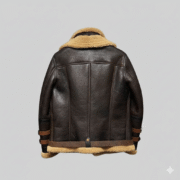 B3 Shearling Bomber Jacket Men Brown Real Leather Aviator Coat