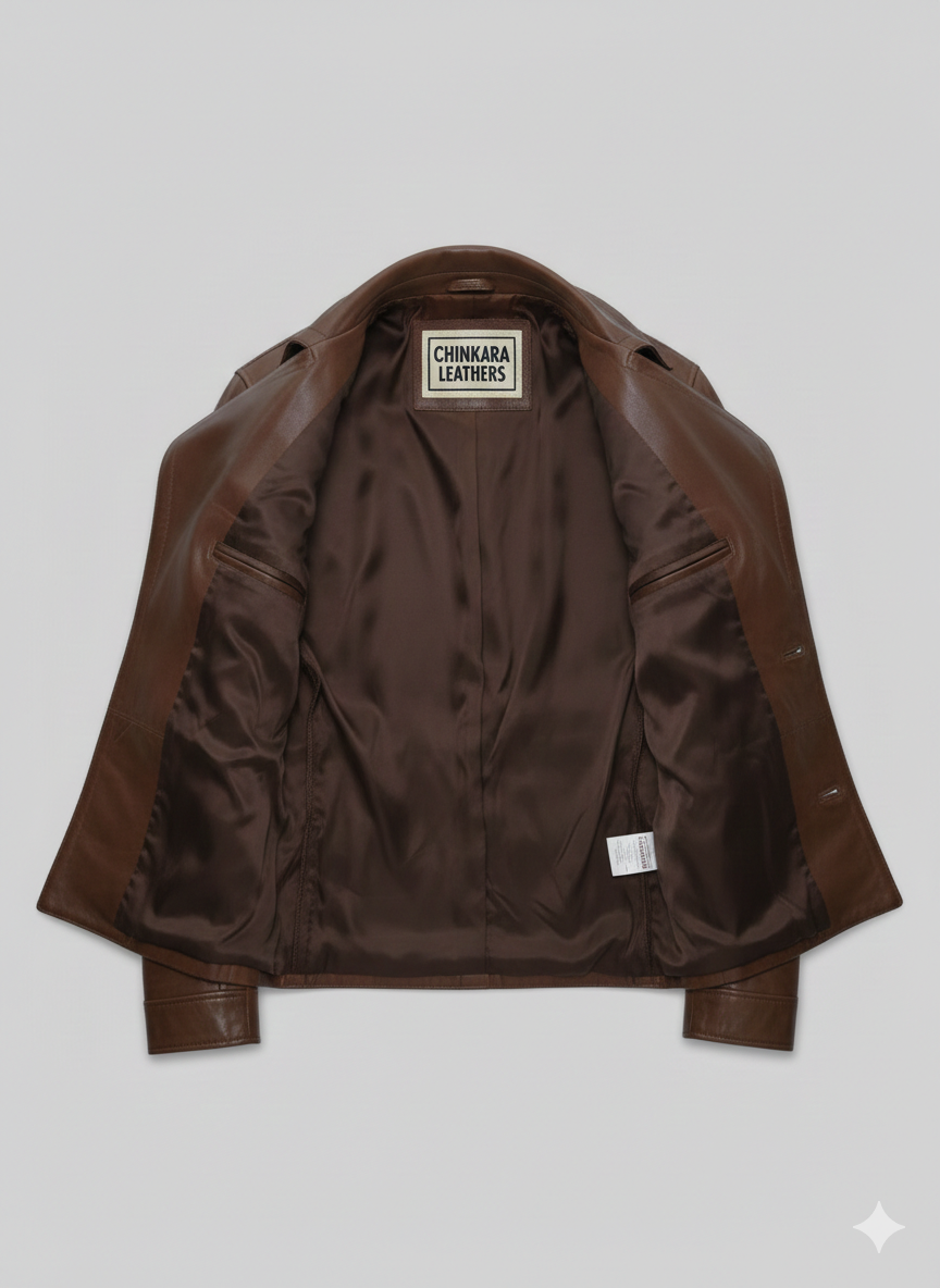 Leonardo DiCaprio Aviator Brown Leather Jacket Movie Replica