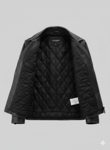 Black Mens Leather Biker Jacket Classic Slim Fit Moto Style