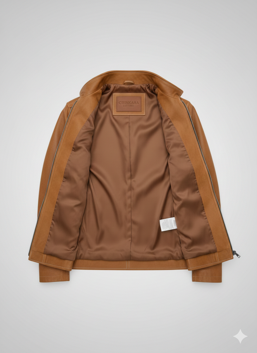 Martin Lawrence Leather Jacket Brown Vintage Slim Fit