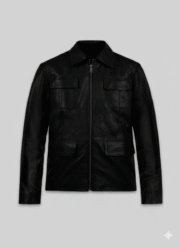Damon Salvatore Leather Jacket Black Men Slim Fit