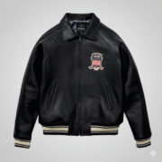 Avirex Leather Varsity Jacket Black Bomber American Heritage