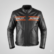 Black Harley Davidson Leather Motorcycle Jacket Men