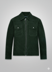 Dark Green Suede Jacket KJ Apa Riverdale Inspired Slim Fit