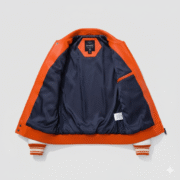 Avirex USA Leather Varsity Orange White Jacket