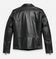 Harley Davidson Retro Racer Leather Jacket for Men with Stripes