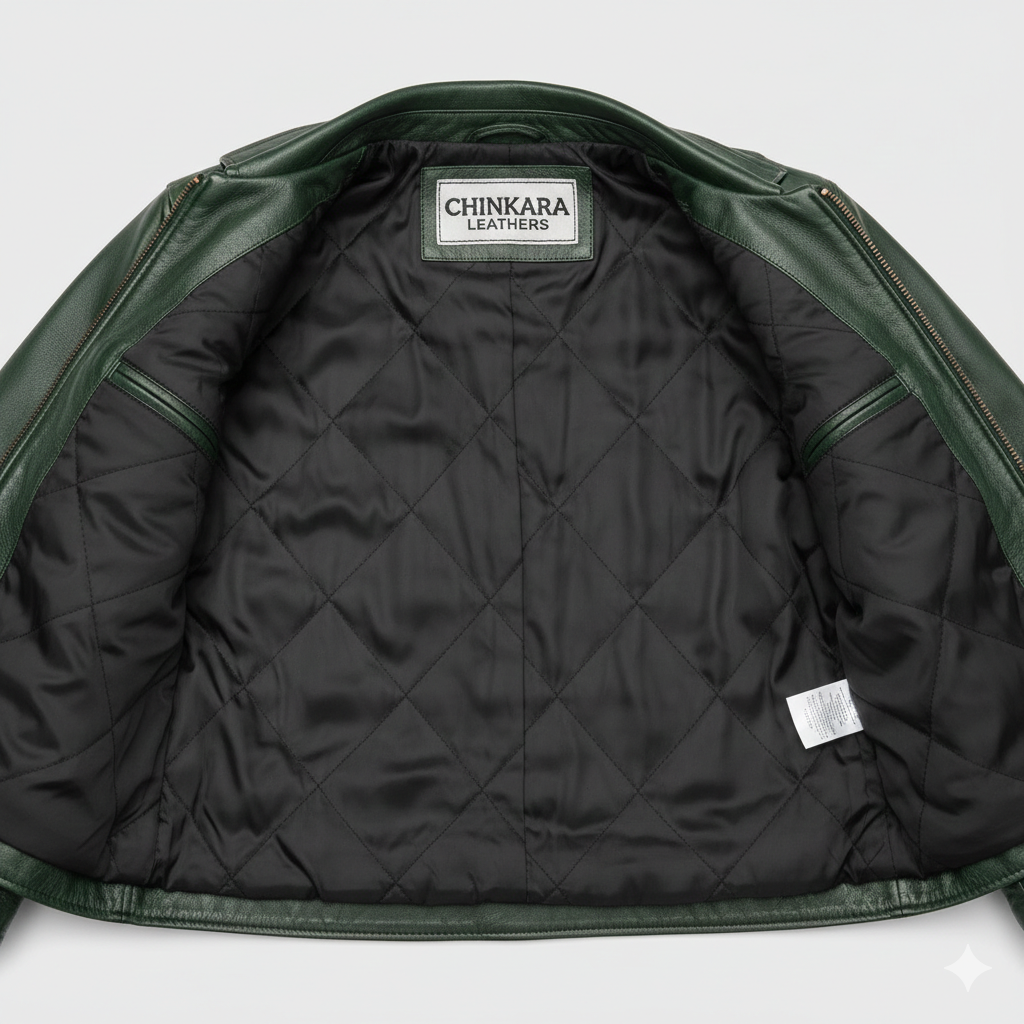 Chris Pine Green Leather Biker Jacket for Men Premium Skin