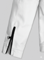 Vin Diesel Leather Jacket White Biker Style Padded Men Moto