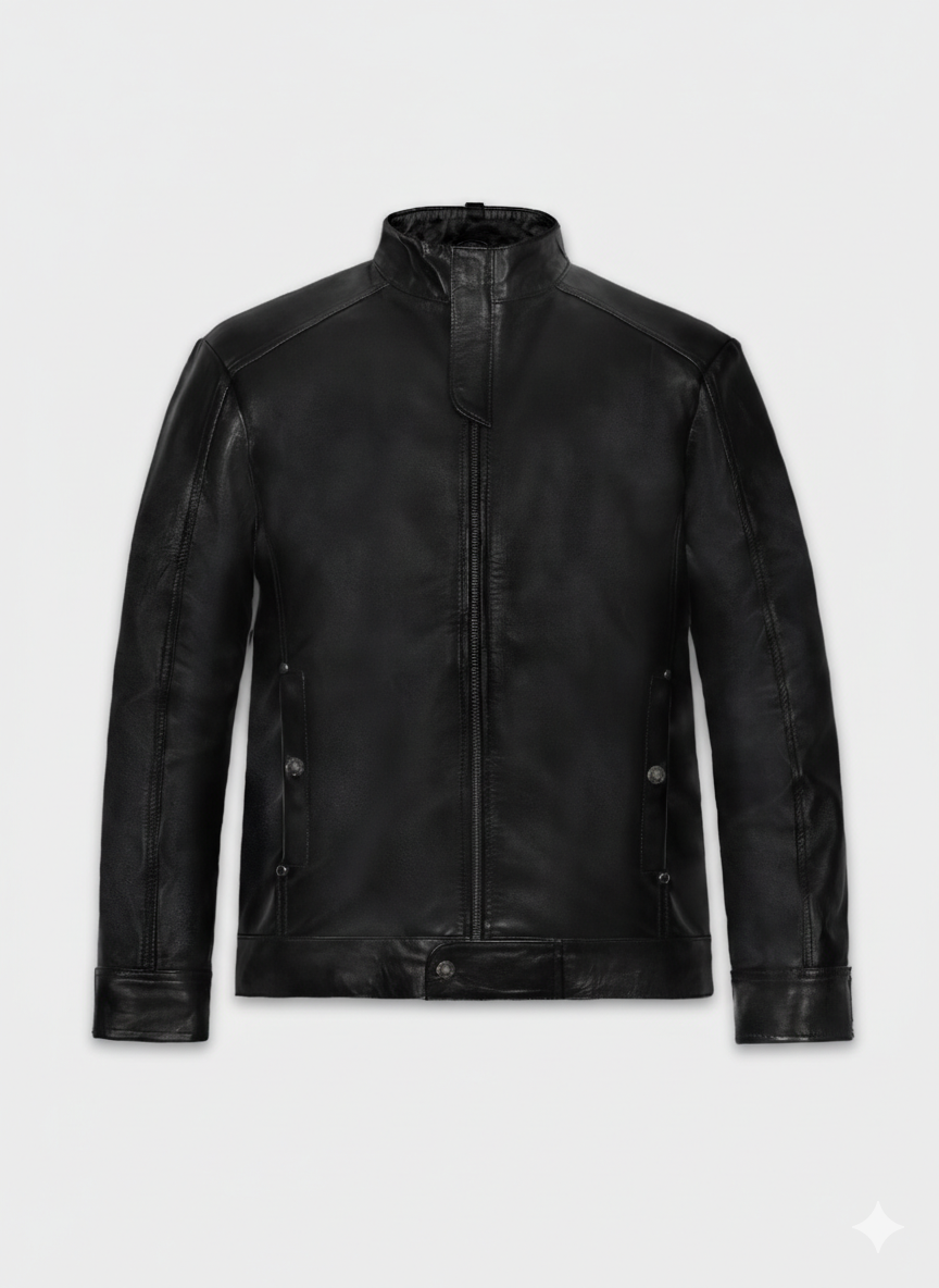 Limitless Bradley Cooper Black Lambskin Leather Biker Jacket