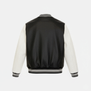 Avirex Leather Varsity Jacket Black and White Mens Streetwear