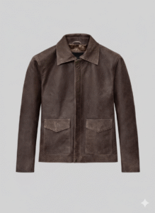 Indiana Jones Inspired Brown Suede Leather Jacket for Men