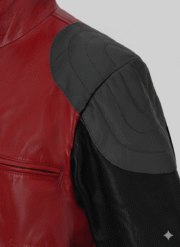 Akon Leather Jacket Men's Red Black Two Tone Biker Style