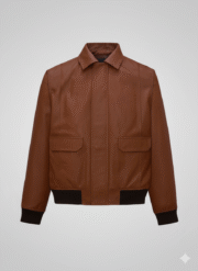 Robert Pattinson Brown Leather Bomber Jacket Chinkara Leathers