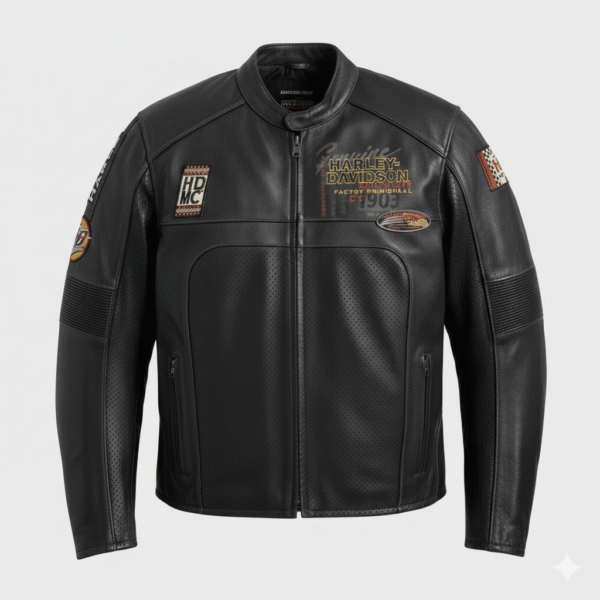 Harley Davidson Men’s Black Leather Motorcycle Jacket