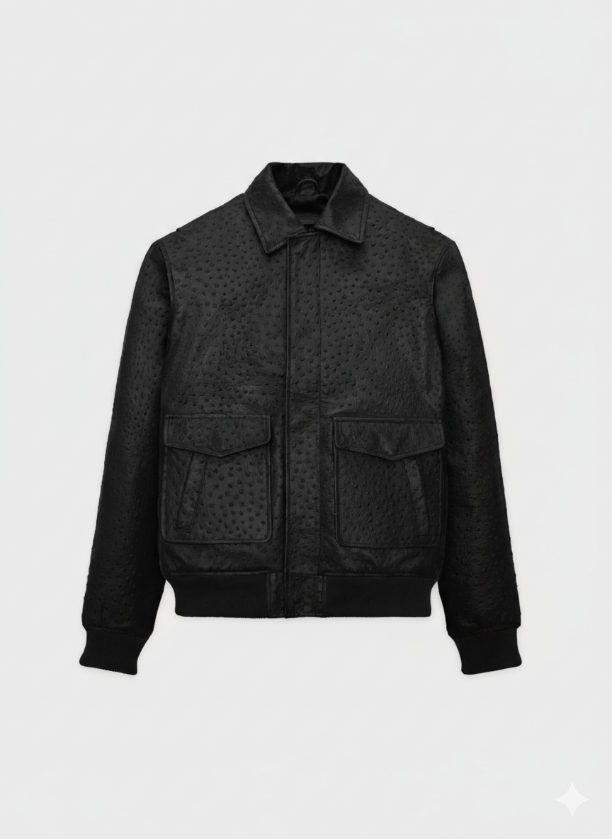 The Fault in Our Stars Ansel Elgort Ostrich Leather Jacket