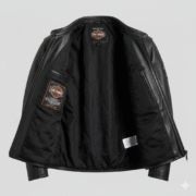 Harley Davidson Men’s Black Leather Motorcycle Jacket