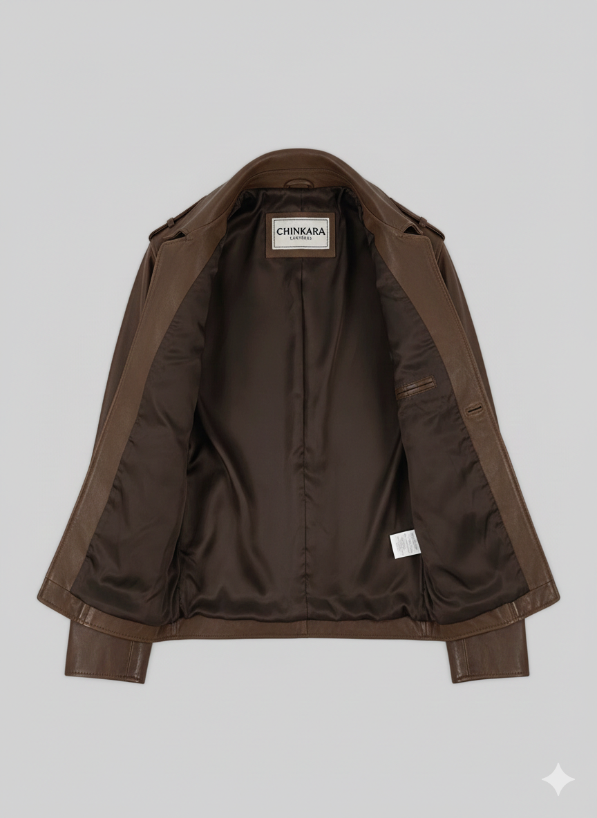 Scott Adkins Expendables 2 Leather Jacket Brown Slim Fit Style