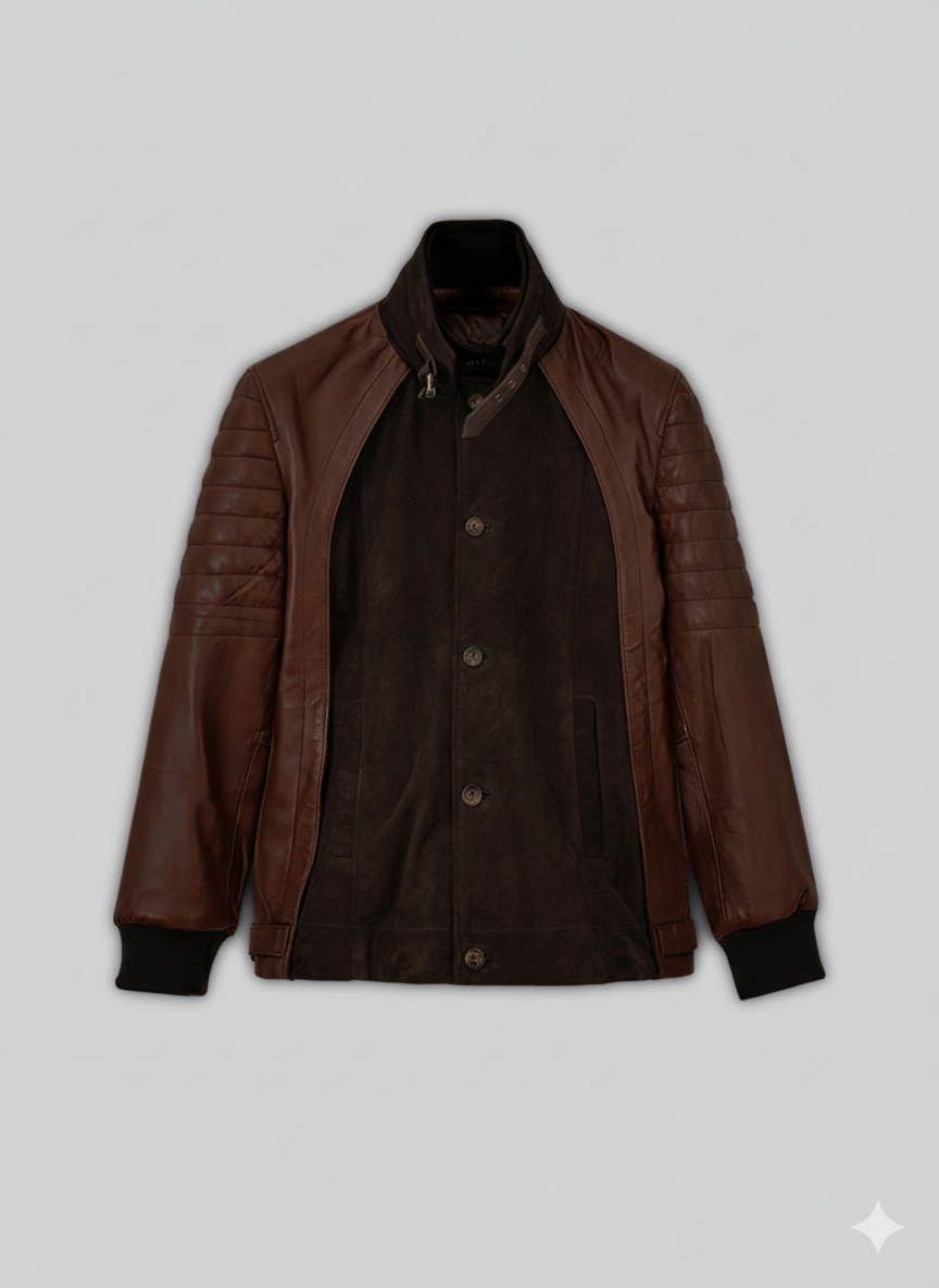 Horns Daniel Radcliffe Brown Suede Leather Bomber Jacket