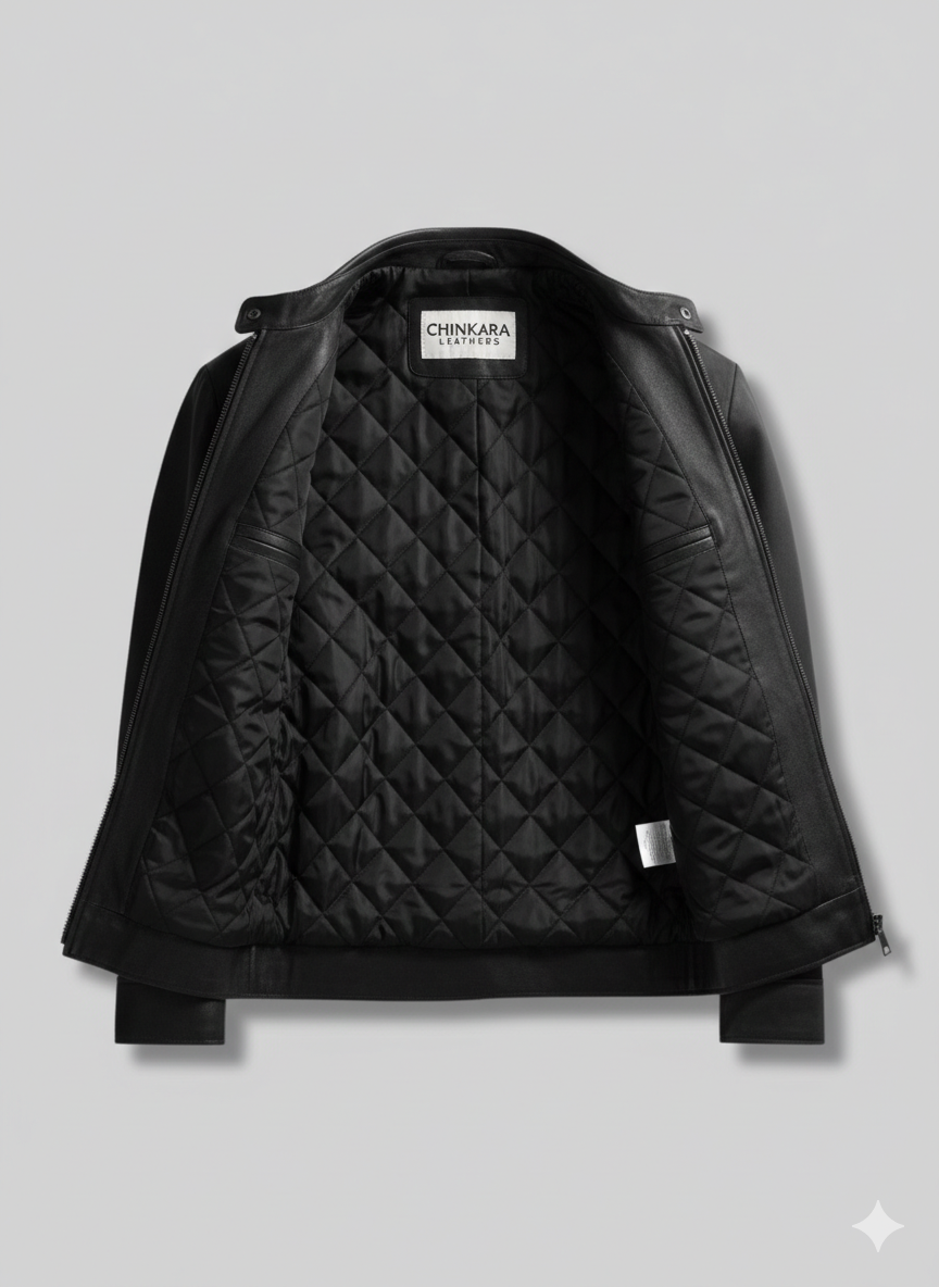 MacGyver Black Leather Jacket Lucas Till Premium Racer Style