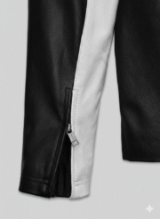 Men's Retro Leather Jacket with Red Stripes Chinkara Leathers