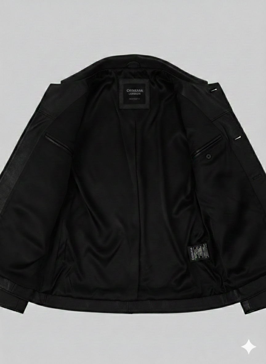 Elvis Presley Black Leather Trucker Jacket Chinkara Leathers