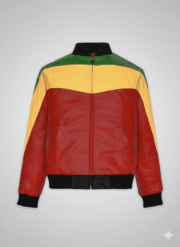 Bob Marley Leather Jacket Men’s Rasta Color Genuine Lambskin