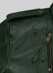Chris Pine Green Leather Biker Jacket for Men Premium Skin
