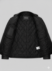 Minority Report Leather Jacket Slim Fit Black Real Sheepskin