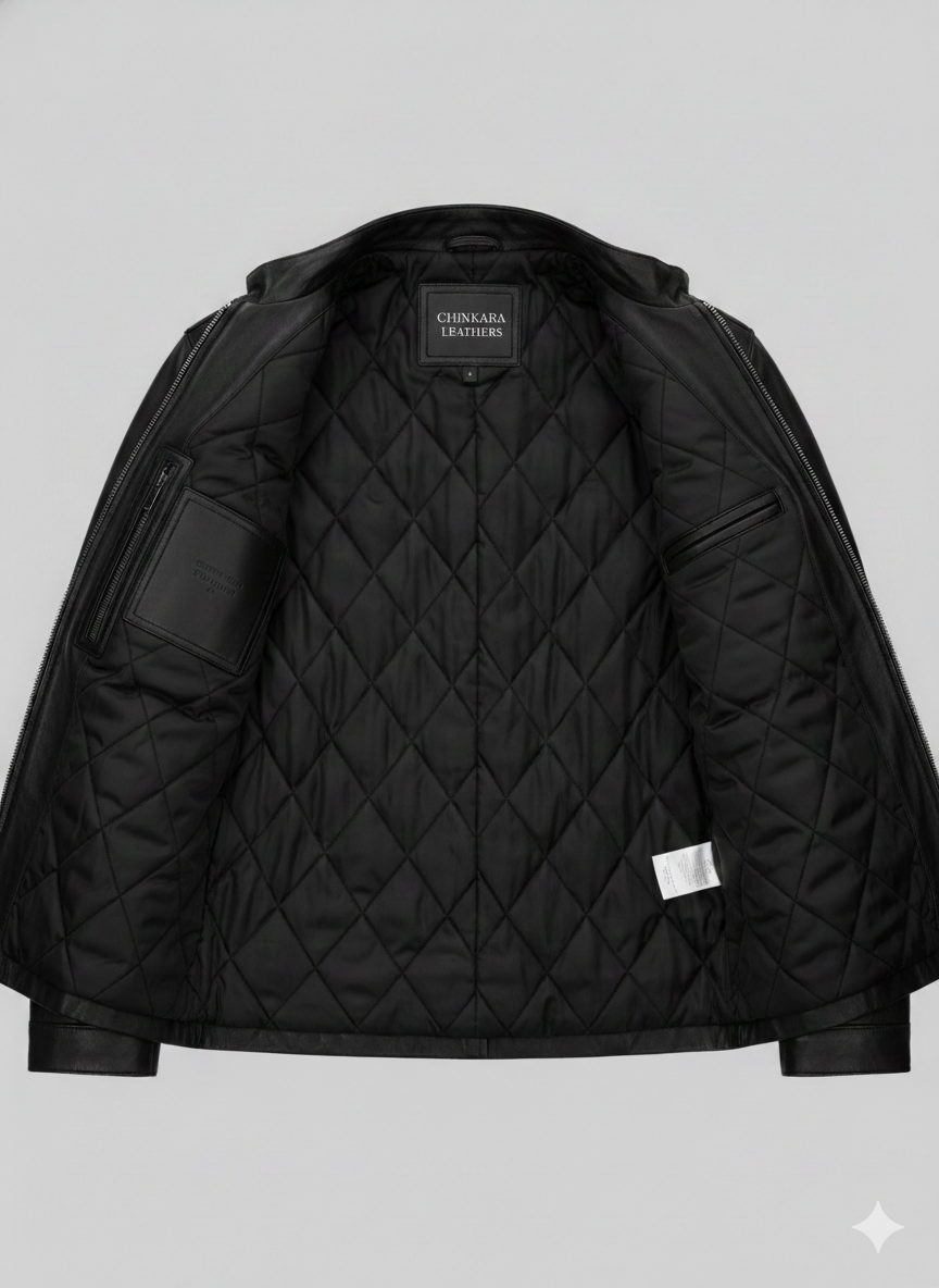 Minority Report Leather Jacket Slim Fit Black Real Sheepskin