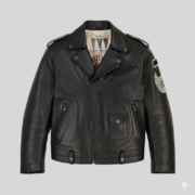 Daytona USA Tour 90 Black Leather Biker Jacket for Men