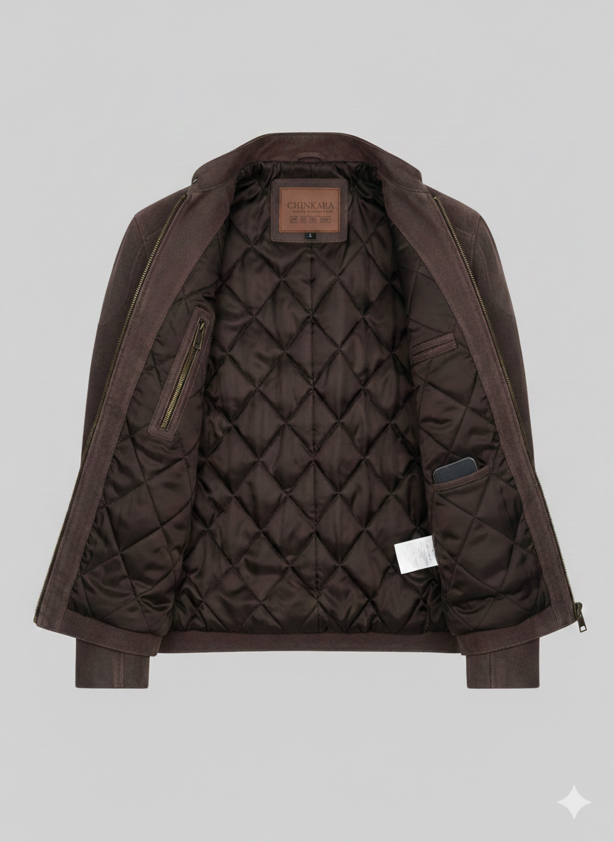 Captain America Civil War Brown Suede Leather Jacket for Men