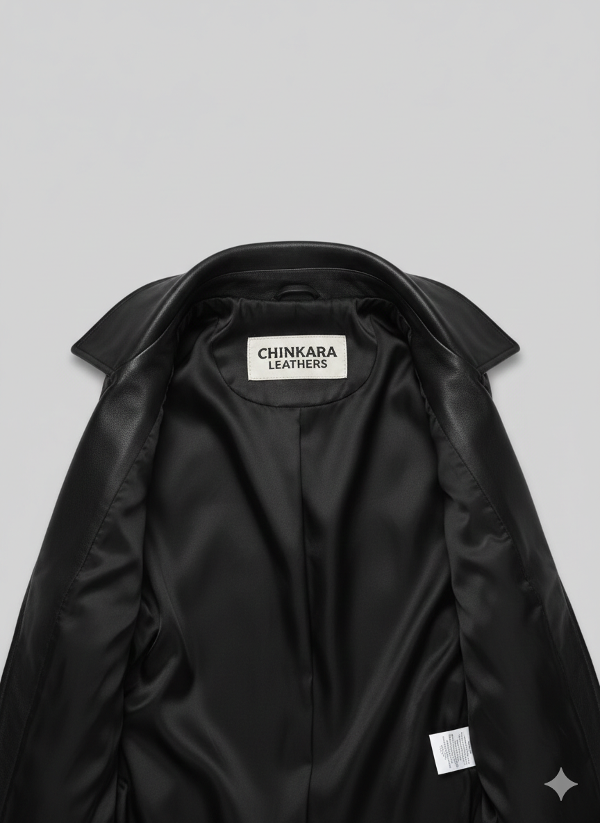 Robert Pattinson Leather Jacket Men Black Racer Style Chinkara