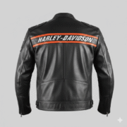 Authentic leather construction offers a rugged look and superior durability. Iconic orange and white racing stripes provide a timeless vintage aesthetic. Detailed embroidery and heavy-duty zippers ensure premium quality throughout. Optimized for riders with a comfortable lining and wind-resistant collar.