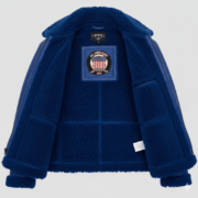 Avirex Blue B3 Shearling Leather Aviator Bomber Jacket
