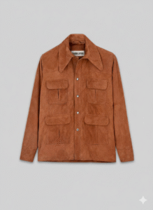 Suede Leather Safari Jacket Tom Cruise Inspired Chinkara Brown