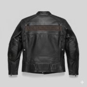 Harley Davidson Black Leather Biker Jacket for Men