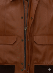 Robert Pattinson Brown Leather Bomber Jacket Chinkara Leathers