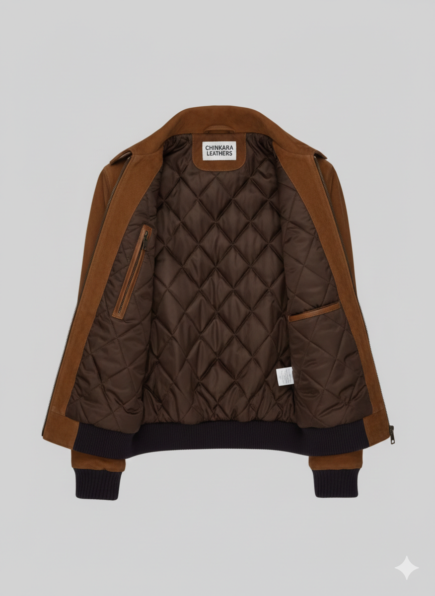 Suede Bomber Jacket Man Armie Hammer From Uncle Style