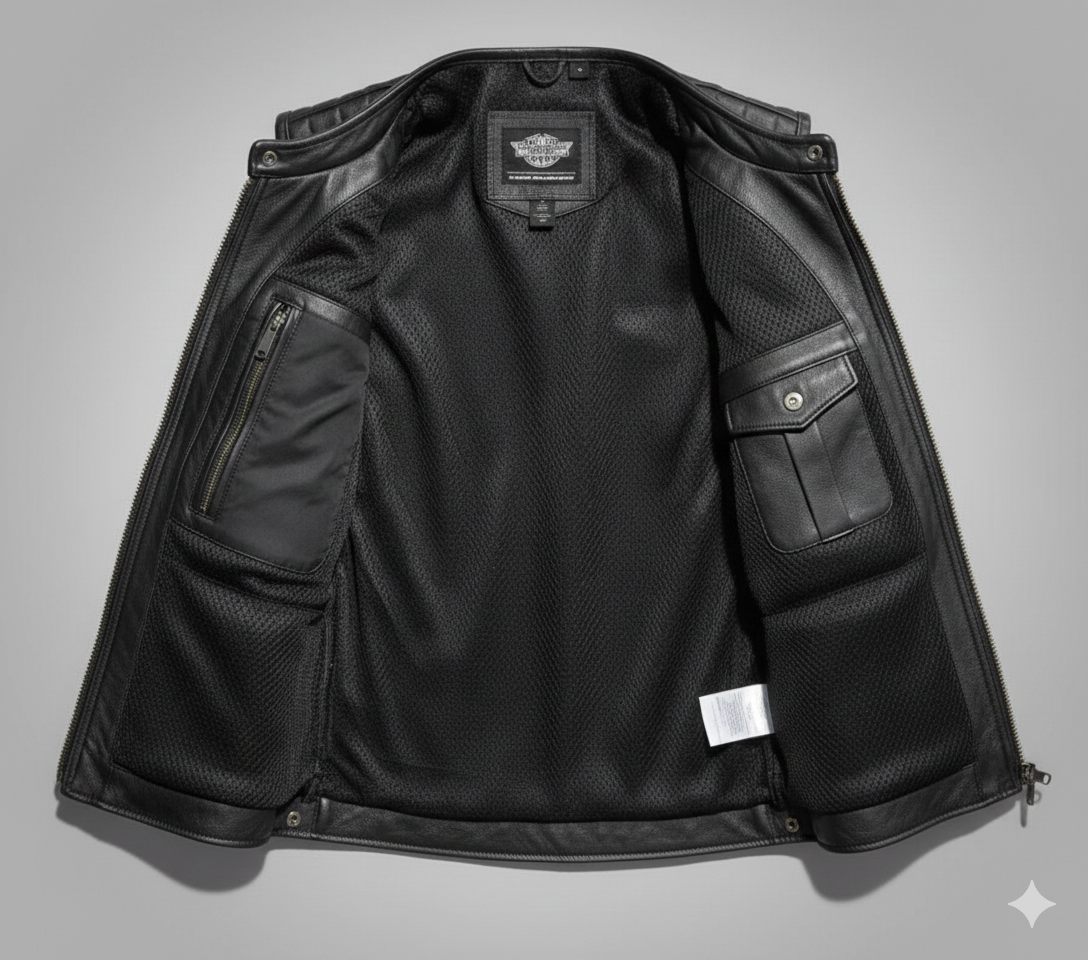 Motorcycle Leather Tactical Vest Men Armor Sleeveless Jacket