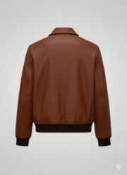 Robert Pattinson Brown Leather Bomber Jacket Chinkara Leathers