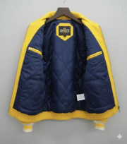 Avirex Yellow Leather Jacket Premium Aviator Style Bomber Outfit