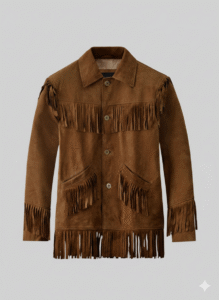 Midnight Cowboy Suede Fringe Jacket Men Brown Western
