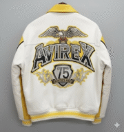 Avirex Yellow Leather Jacket Premium Aviator Style Bomber Outfit