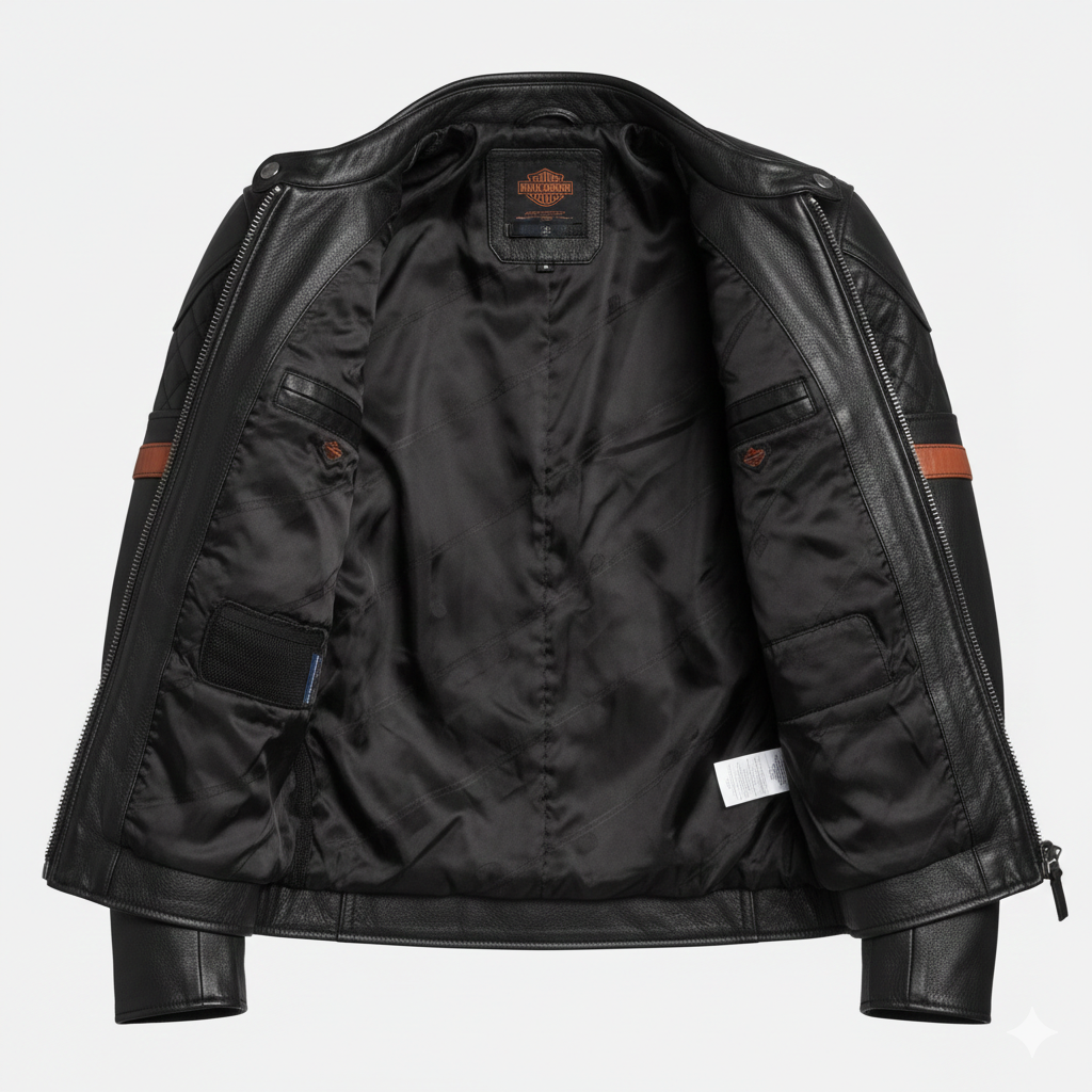 Harley Davidson Men’s Black Leather Riding Jacket