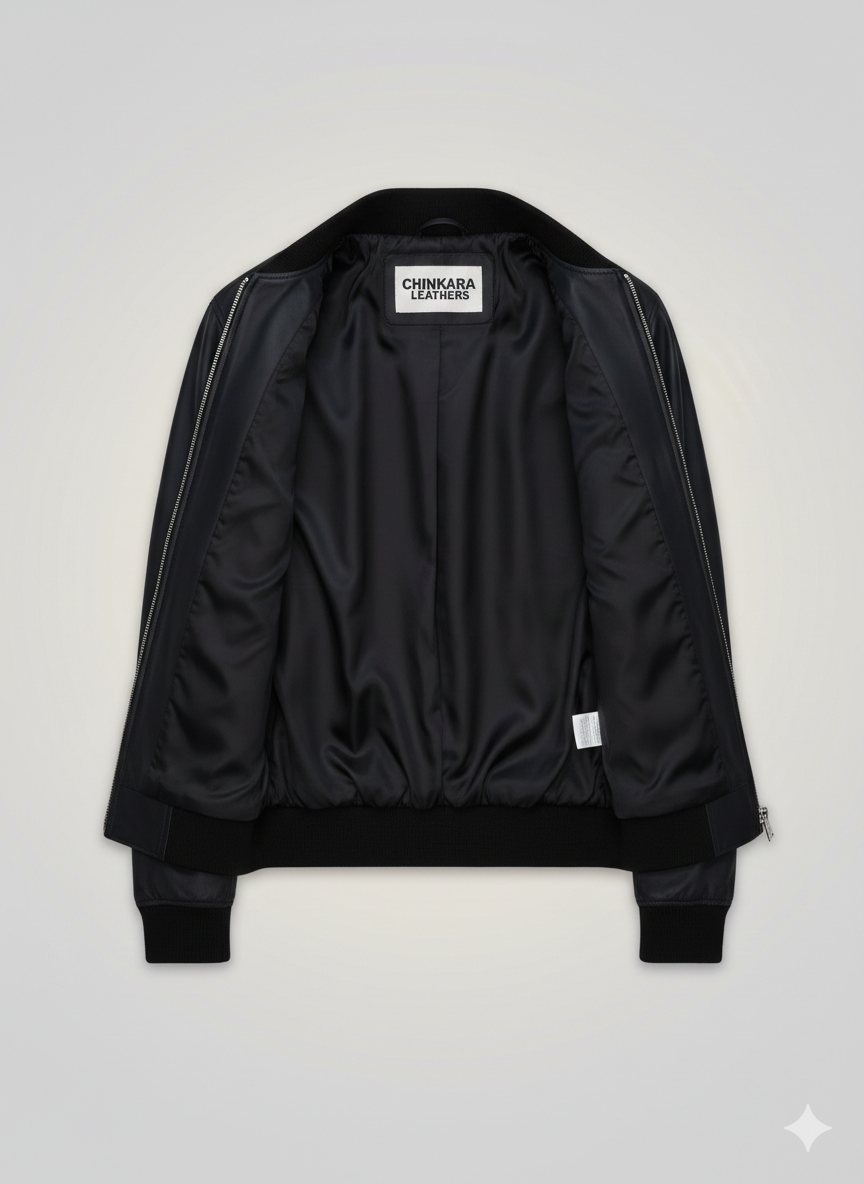 Ryan Reynolds Leather Jacket Premium Black Bomber Biker Style